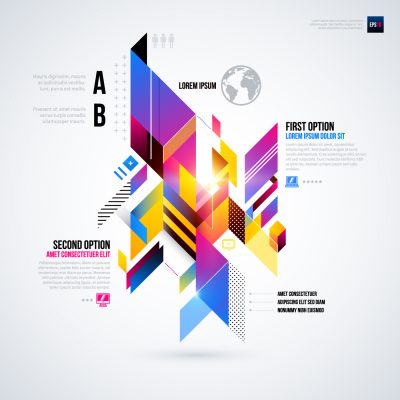 Geometric Futuristic Infographic – Modern Data Visualization Vector